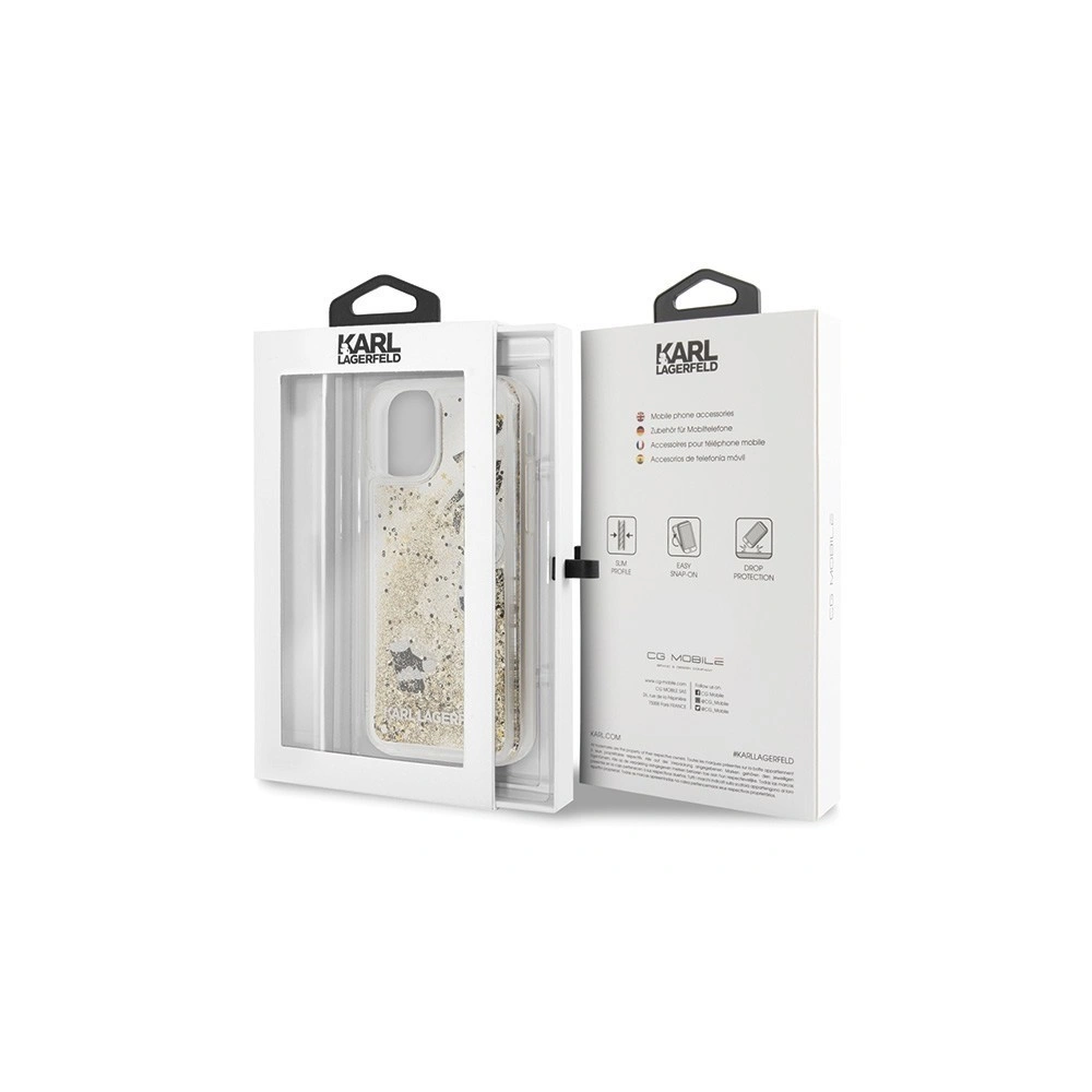 Karl Lagerfeld KLHCN61ROGO iPhone 11 czarno-złoty/black & gold hard case Glitter
