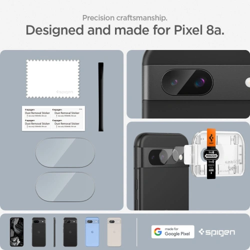 Buy Spigen Optik.tr ez Fit Camera Protector Google Pixel 8a Clear [2 PACK] - SPN3404 - {ean13} - Home Screen Store Europe