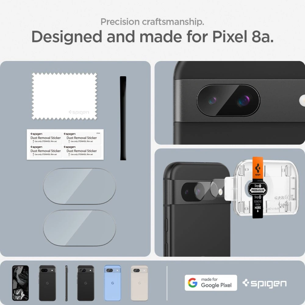 Szkło hartowane na aparat Spigen Optik.tr ez Fit Camera Protector Google Pixel 8a Clear [2 PACK]