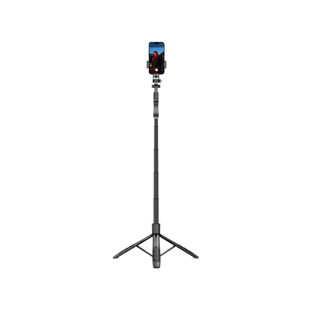 Selfie stick Crong SelfieGo Ultra Bluetooth tripod (czarny)