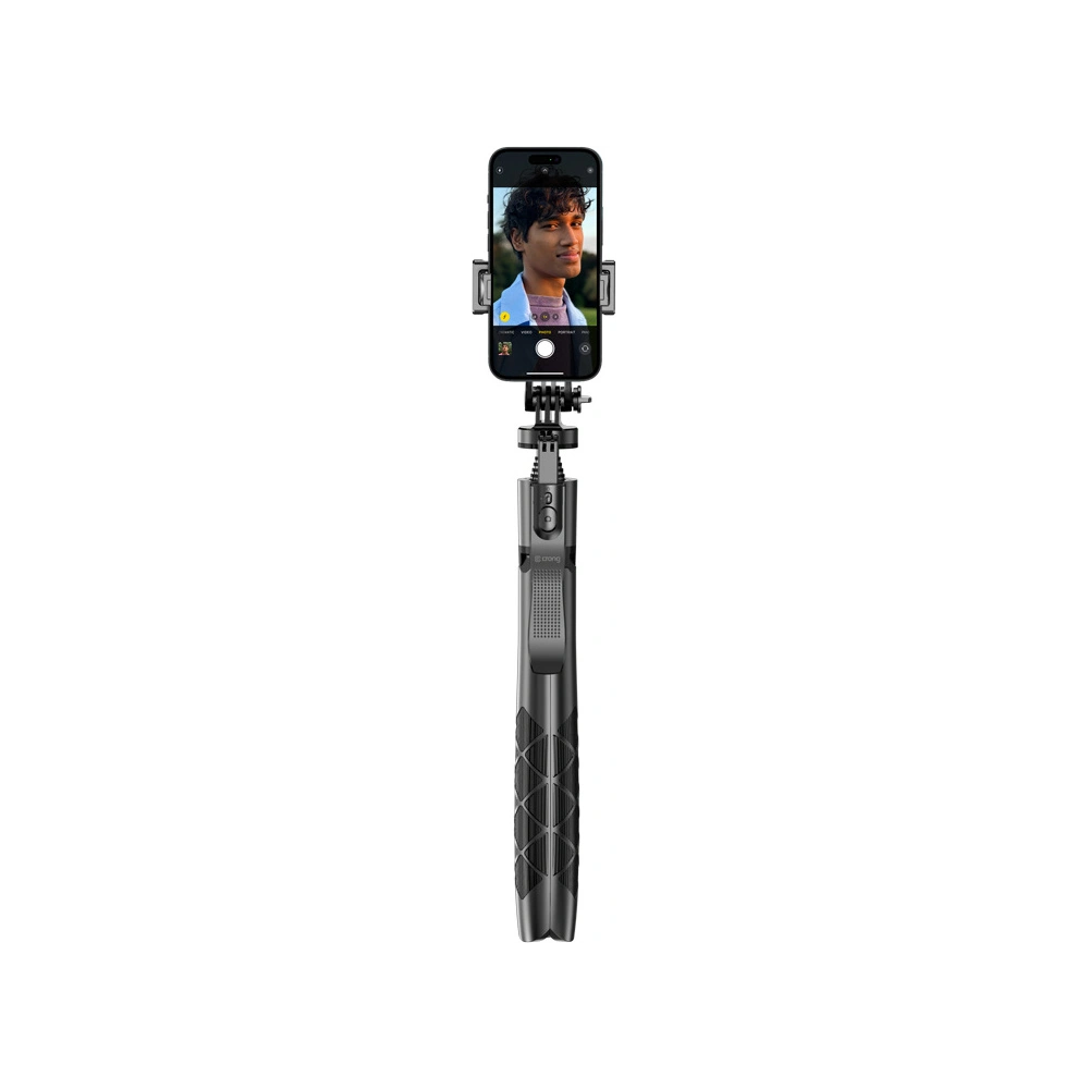 Selfie stick Crong SelfieGo Ultra Bluetooth tripod (czarny)