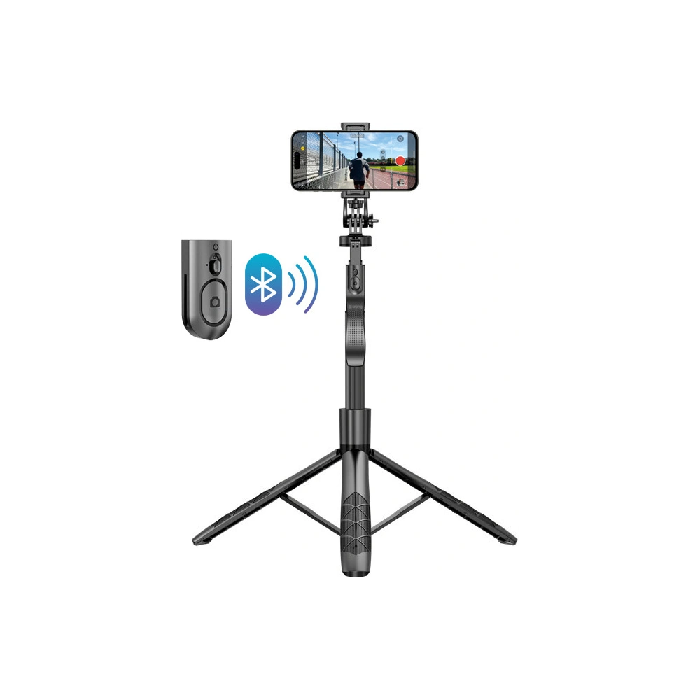 Selfie stick Crong SelfieGo Ultra Bluetooth tripod (czarny)