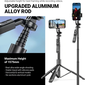 Kup Selfie stick Crong SelfieGo Ultra Bluetooth tripod (czarny) - CRG727 - {ean13} - Sklep Home Screen