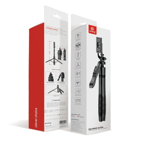 Kup Selfie stick Crong SelfieGo Ultra Bluetooth tripod (czarny) - CRG727 - {ean13} - Sklep Home Screen