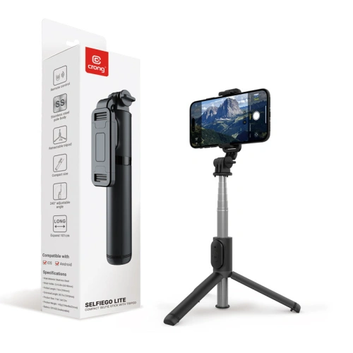 Kup Selfie tyč Crong SelfieGo Lite Bluetooth stativ (černý) - CRG728 - {ean13} - Sklep Home Screen