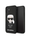 Karl Lagerfeld KLHCN61SLFKBK iPhone 11 Hartschalenetui schwarz/schwarz Silikon Iconic