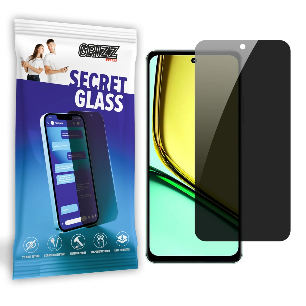 Matowe szkło prywatyzujące GrizzGlass SecretGlass do Realme 12 Lite