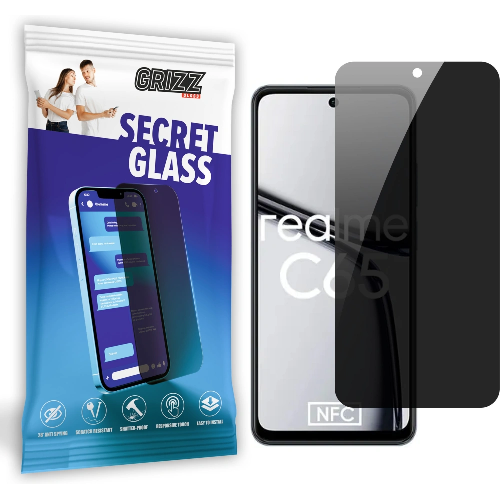 Matowe szkło prywatyzujące GrizzGlass SecretGlass do Realme C65
