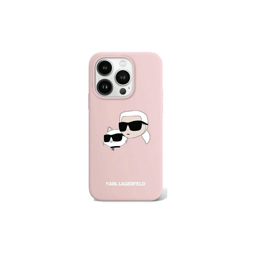 Etui Karl Lagerfeld KLHMP15XSKCHPPLP Apple iPhone 15 Pro Max hardcase Silicone Karl & Choupette MagSafe różowy/pink