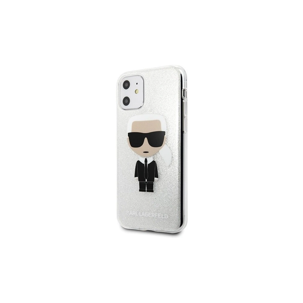 Karl Lagerfeld KLHCN61TPUTRIKSL iPhone 11 srebrny/silver Glitter Ikonik Karl
