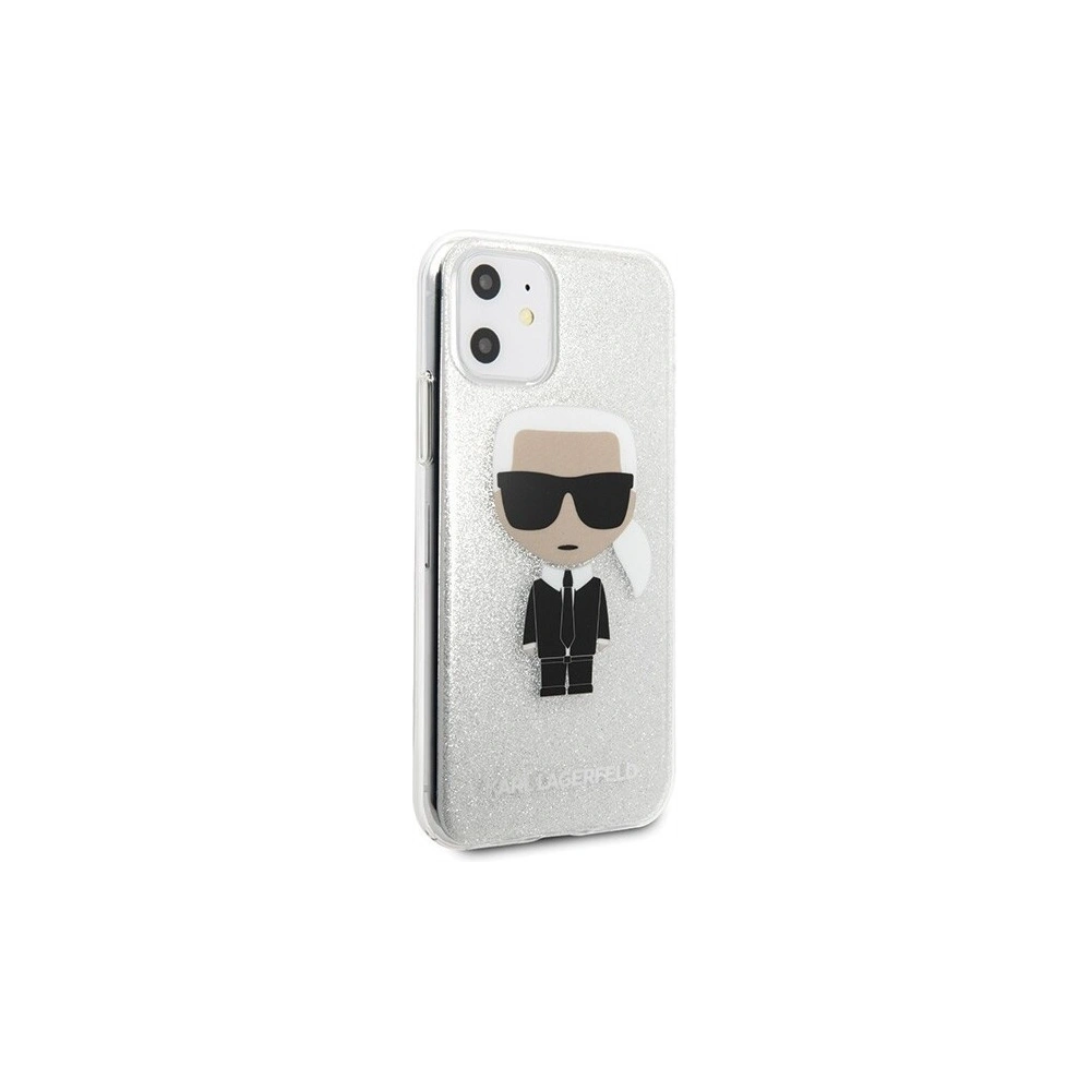 Karl Lagerfeld KLHCN61TPUTRIKSL iPhone 11 srebrny/silver Glitter Ikonik Karl