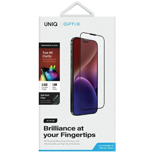 Kup Szkło hartowane UNIQ Optix Vivid Apple iPhone 15 Pro clear - UNIQ1147 - {ean13} - Sklep Home Screen