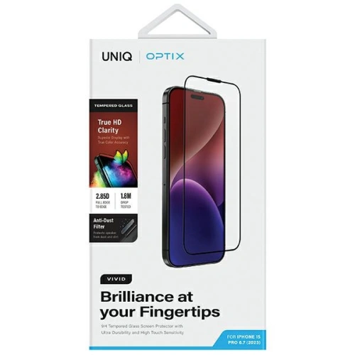 Kup Sticlă securizată UNIQ Optix Vivid Apple iPhone 15 Pro Max transparentă - UNIQ1148 - {ean13} - Sklep Home Screen