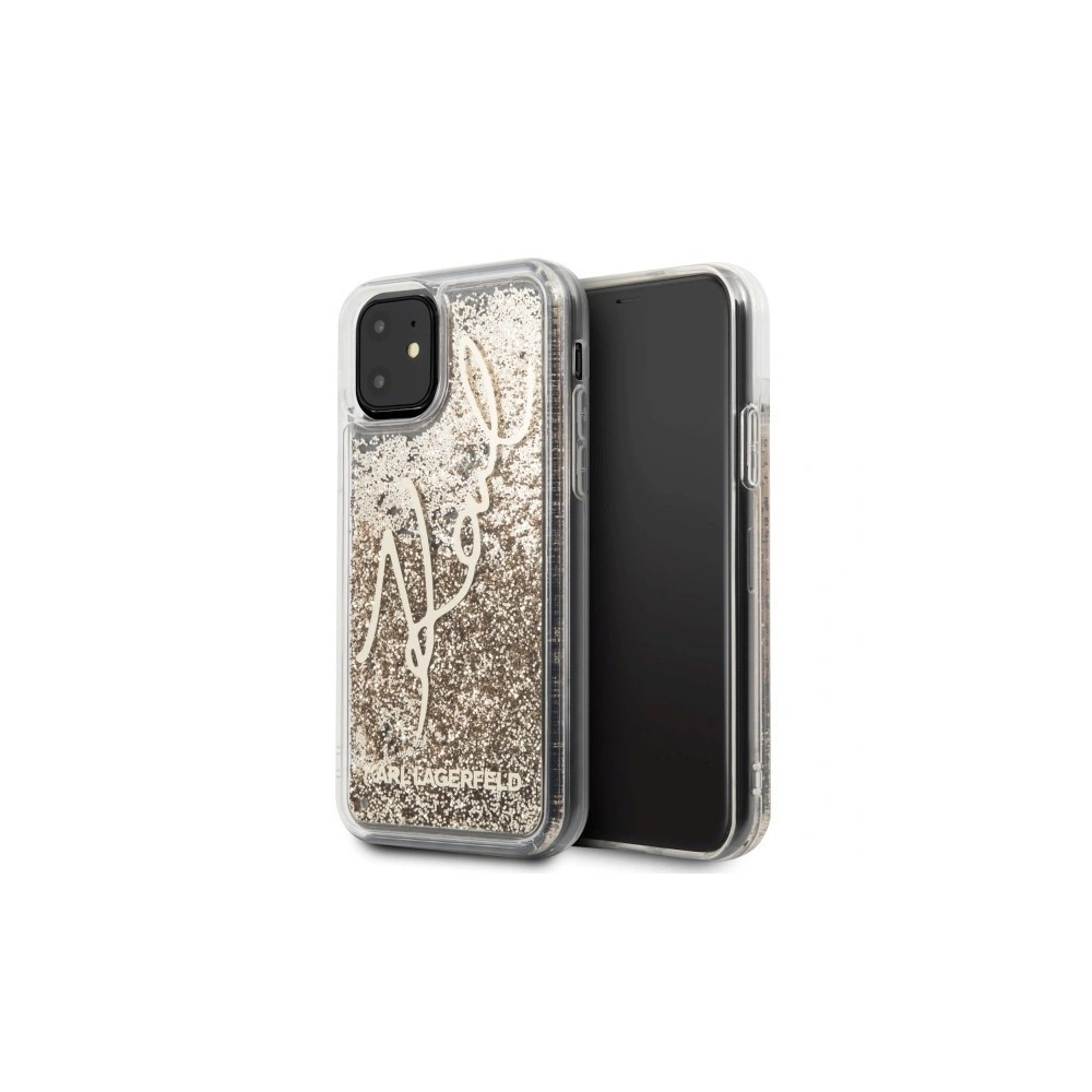Karl Lagerfeld KLHCN61TRKSGO iPhone 11 złoty/gold Glitter Signature