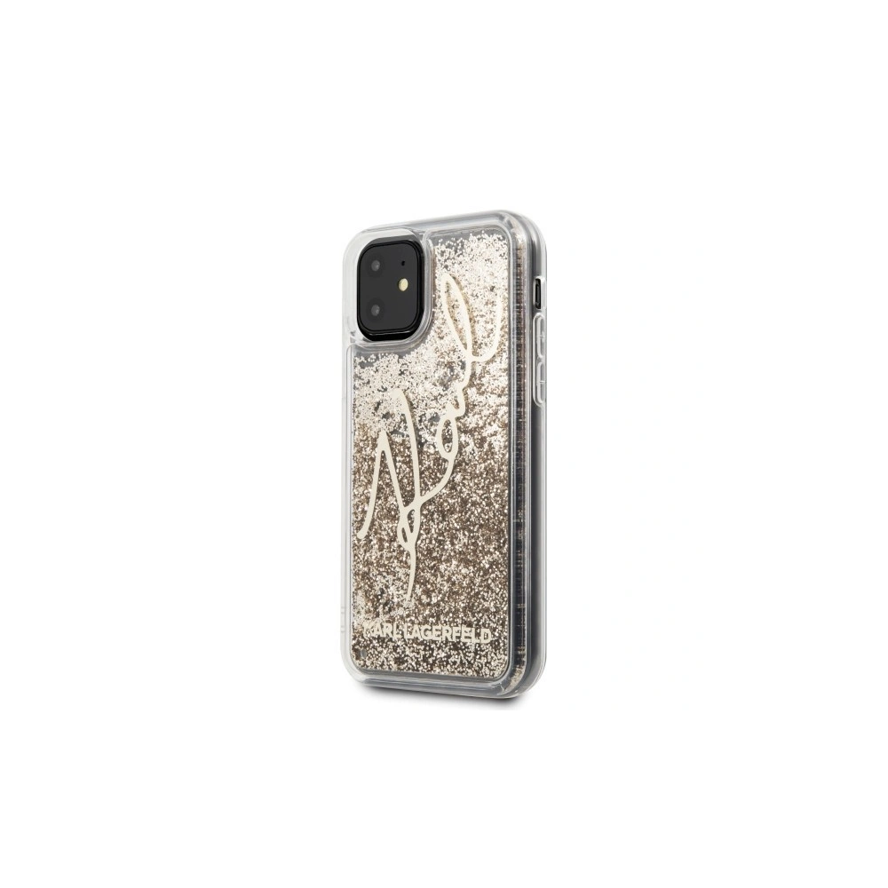 Karl Lagerfeld KLHCN61TRKSGO iPhone 11 złoty/gold Glitter Signature
