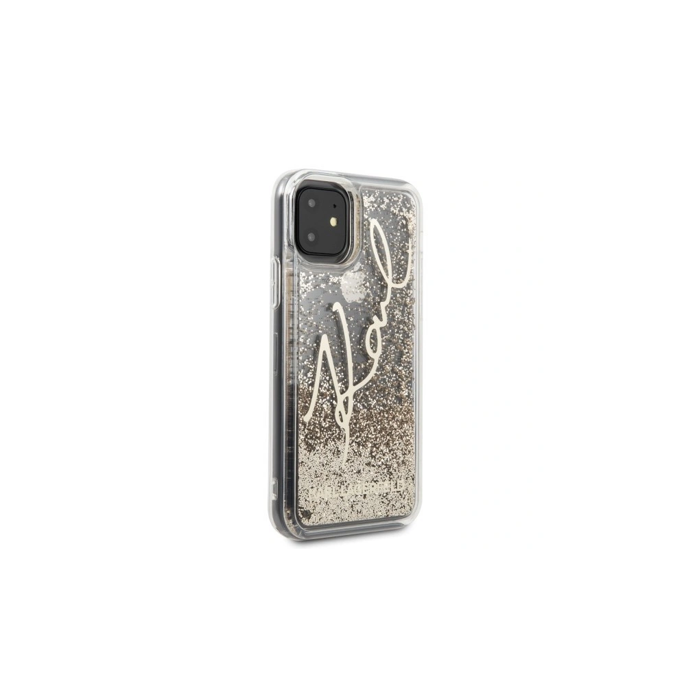 Karl Lagerfeld KLHCN61TRKSGO iPhone 11 złoty/gold Glitter Signature
