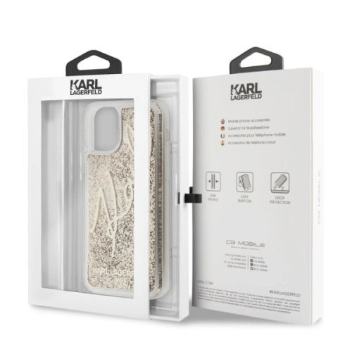 Buy Karl Lagerfeld KLHCN61TRKSGO iPhone 11 gold Glitter Signature - KLD160GLD - {ean13} - Home Screen Store Europe