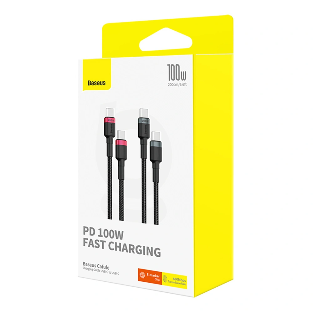 Kabel Baseus Cafule USB-C / USB-C 100W 2m [2 PACK] 