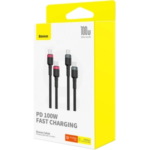 Buy Baseus Cafule cable USB-C / USB-C 100W 1m [2 PACK] - BSU4887 - {ean13} - Home Screen Store Europe