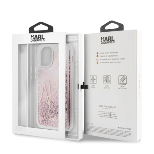 Buy Karl Lagerfeld KLHCN61TRKSRG iPhone 11 rose gold Glitter Signature - KLD161RS - {ean13} - Home Screen Store Europe
