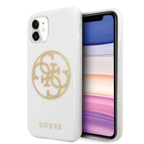 Kup Guess Apple Tasche GUHCN61TPUWHGLG iPhone 11 weiß/weiß Hartschale Glitter 4G Circle Logo - GUE243WHT - {ean13} - Sklep Home Screen