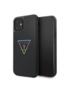 Guess Apple Tasche GUHCN61TRMLBK iPhone 11 schwarz/schwarz Hartschalenetui Triangle Glitter