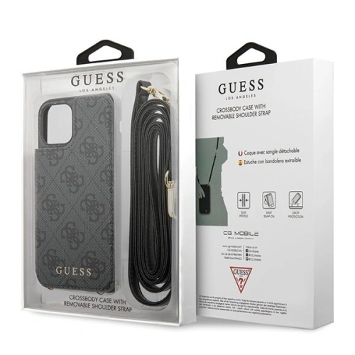 Kup Etui Guess GUHCN65CB4GG Apple iPhone 11 Pro Max szary/grey hard case 4G Crossbody - GUE251GRY - {ean13} - Sklep Home Screen