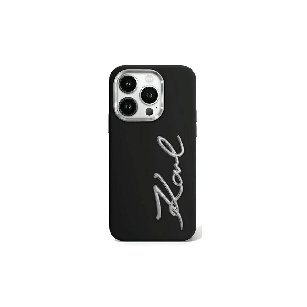 Etui Karl Lagerfeld KLHCP15LSCMSMVK Apple iPhone 15 Pro hardcase Silicone Metal Script Logo czarny/black