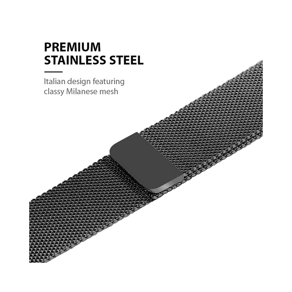 Pasek Crong Milano Steel Apple Watch 4/5/6/7/8/9/SE/Ultra 42/44/45/49mm grafitowy