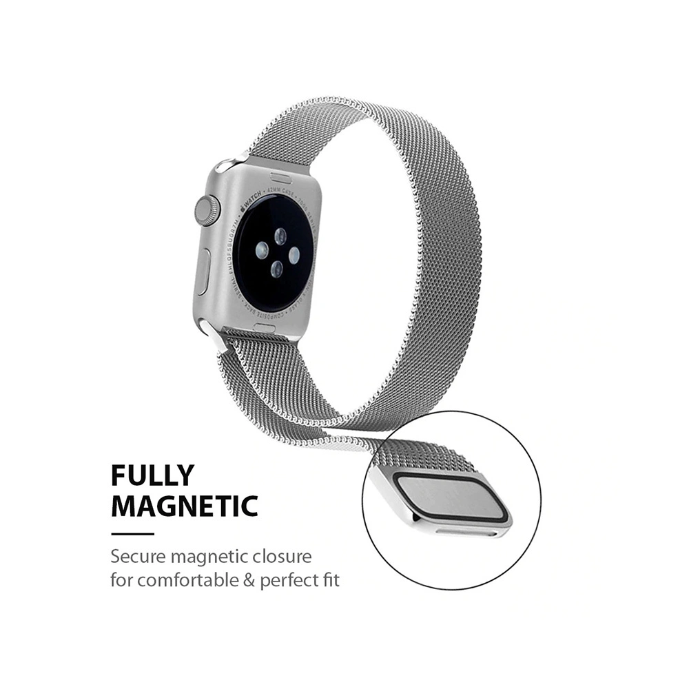 Pasek Crong Milano Steel Apple Watch 4/5/6/7/8/9/SE/Ultra 42/44/45/49mm grafitowy