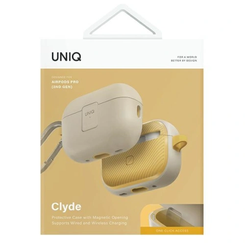 Kup Etui UNIQ Clyde Lock Case Apple AirPods 1 / 2 beżowo-żółty/ivory-canary yellow - UNIQ1160 - {ean13} - Sklep Home Screen