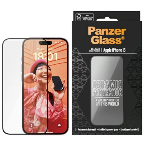 Kup Keramikglas PanzerGlass Keramikschutz Apple iPhone 15 Ultra-Wide-Fit Bildschirmschutz - PZG610 - {ean13} - Sklep Home Screen