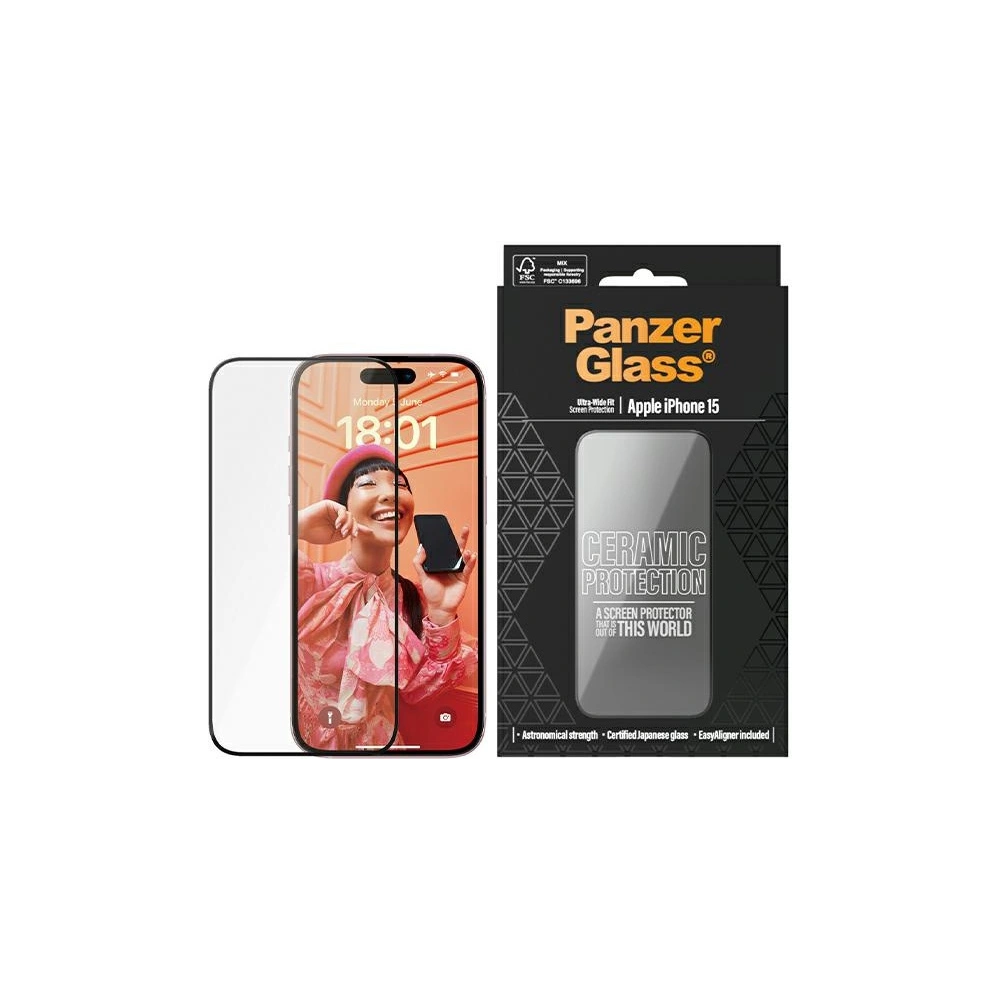 Szkło ceramiczne PanzerGlass Ceramic Protection Apple iPhone 15 Ultra-Wide-Fit Screen Protection