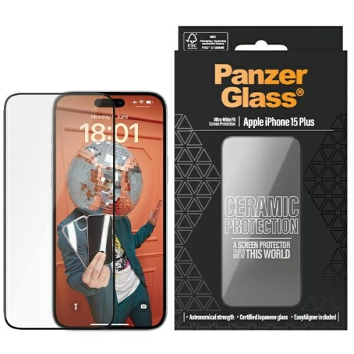 Kup Szkło ceramiczne PanzerGlass Ceramic Protection Apple iPhone 15 Plus Ultra-Wide-Fit Screen Protection - PZG611 - {ean13} - Sklep Home Screen