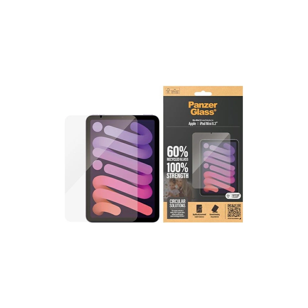 Szkło hartowane PanzerGlass Ultra-Wide Fit Apple iPad mini 8.3" 2021 (6. generacji) / iPad mini 8.3" 2024 (7. generacji) Screen Protection