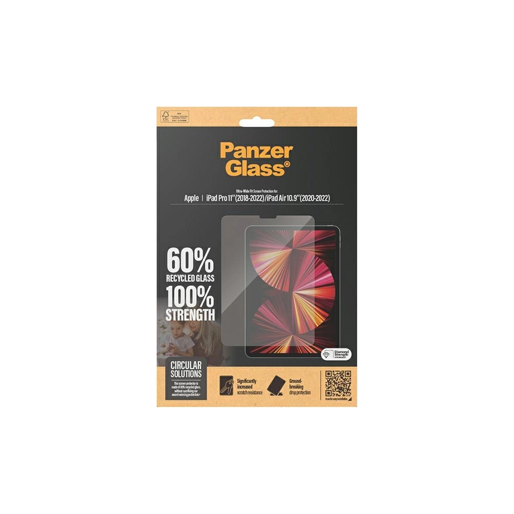Szkło hartowane PanzerGlass Ultra-Wide Fit Apple iPad Pro 11 2018-2022 (1-4. generacji) / iPad Air 10.9 2020/2022 (4. i 5. generacji) Screen Protection