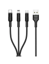 Kabel 3w1 USAMS U5 US-SJ219 USB-A / Lightning / microUSB / USB-C 1,5m 2A černý/black