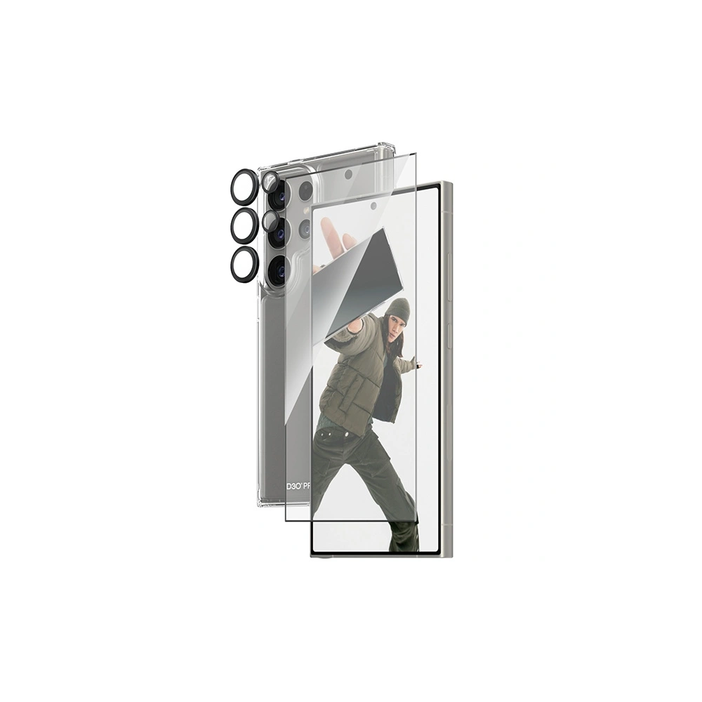 Zestaw PanzerGlass Bundle 3in1 Samsung Galaxy S24 Ultra Hardcase + Screen Protector + Camera Lens