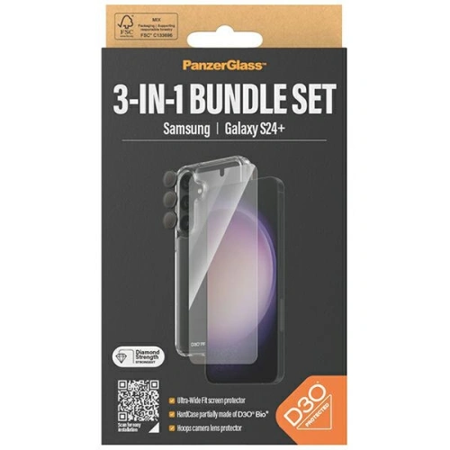 Kup Zestaw PanzerGlass Bundle 3in1 Samsung Galaxy S24+ Plus Hardcase + Képernyővédő + Kamera Lencse - PZG623 - {ean13} - Sklep Home Screen