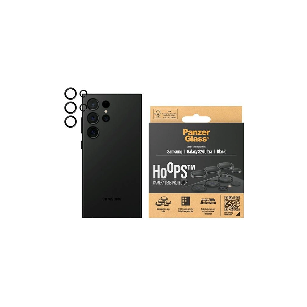 Szkło na obiektyw aparatu PanzerGlass Hoops Camera Samsung Galaxy S24 Ultra czarny/black
