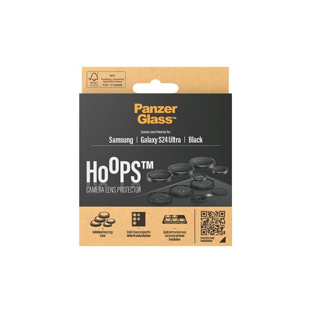 Szkło na obiektyw aparatu PanzerGlass Hoops Camera Samsung Galaxy S24 Ultra czarny/black