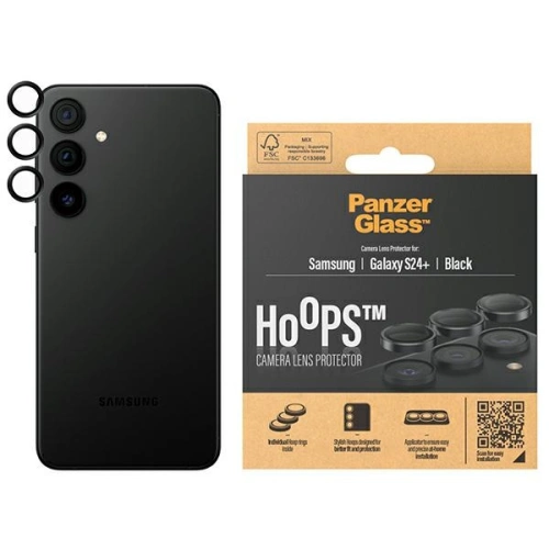 Kup Sticlă pentru obiectivul aparatului PanzerGlass Hoops Camera Samsung Galaxy S24+ Plus negru/black - PZG632 - {ean13} - Sklep Home Screen