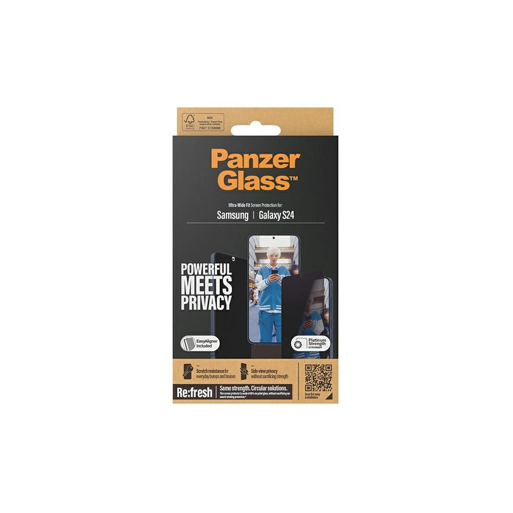 Szkło hartowane PanzerGlass Ultra-Wide Fit Privacy + EasyAligner Samsung Galaxy S24 