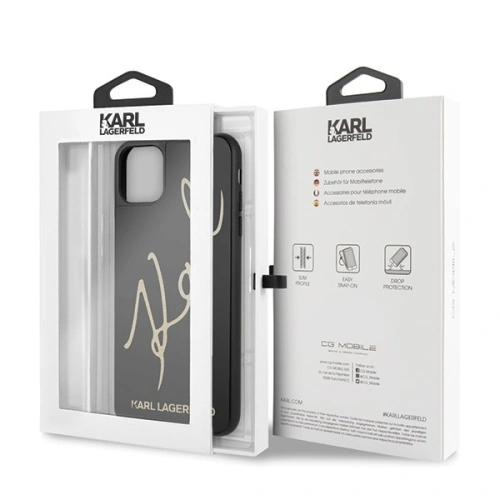 Kup Karl Lagerfeld KLHCN65DLKSBK iPhone 11 Pro Max schwarz/schwarz Hartschalenetui Signature Glitter - KLD167BLK - {ean13} - Sklep Home Screen