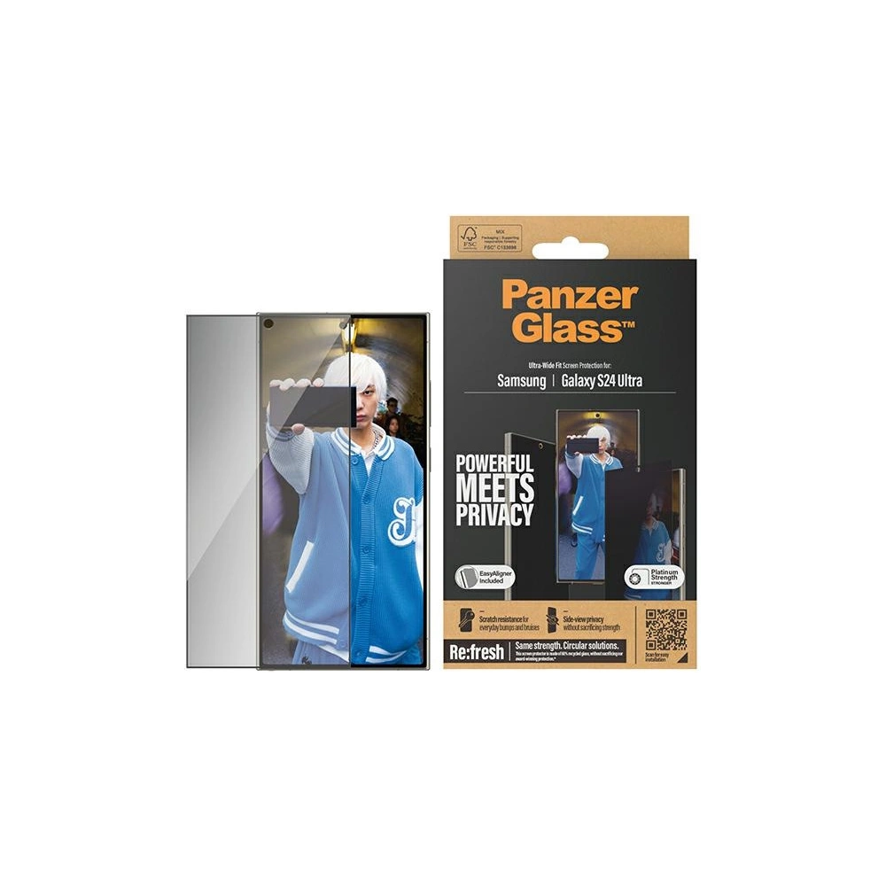 Szkło hartowane PanzerGlass Ultra-Wide Fit Privacy + EasyAligner Samsung Galaxy S24 Ultra