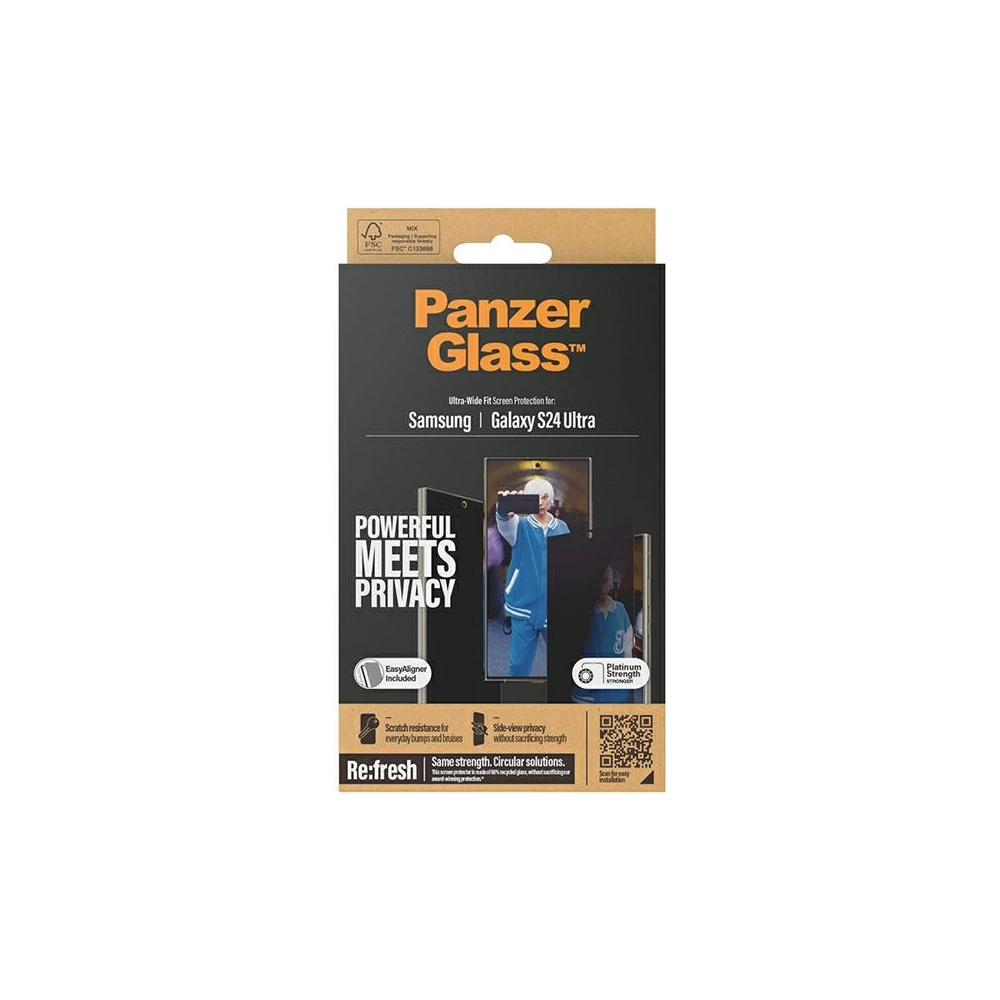 Szkło hartowane PanzerGlass Ultra-Wide Fit Privacy + EasyAligner Samsung Galaxy S24 Ultra