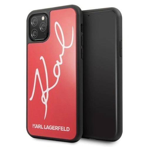 Kup Karl Lagerfeld KLHCN65DLKSRE iPhone 11 Pro Max rot/rot Hartschalenetui Signature Glitter - KLD168RED - {ean13} - Sklep Home Screen