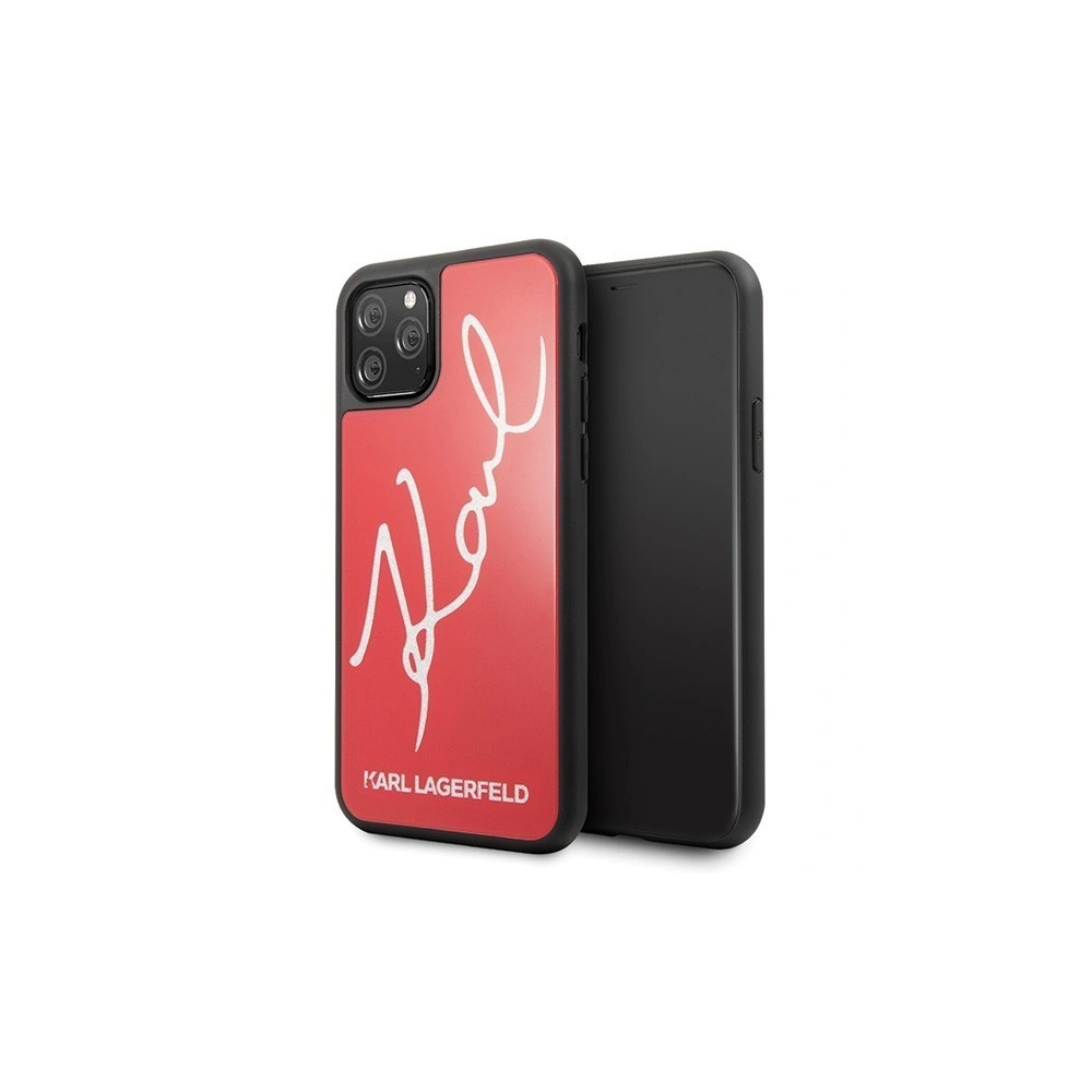 Karl Lagerfeld KLHCN65DLKSRE iPhone 11 Pro Max czerwony/red hard case Signature Glitter