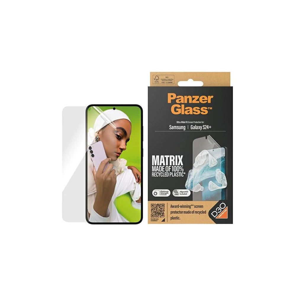 Folia ochronna na ekran PanzerGlass Ultra-Wide Fit Samsung Galaxy S24+ Plus D3O Matrix Screen Protection
