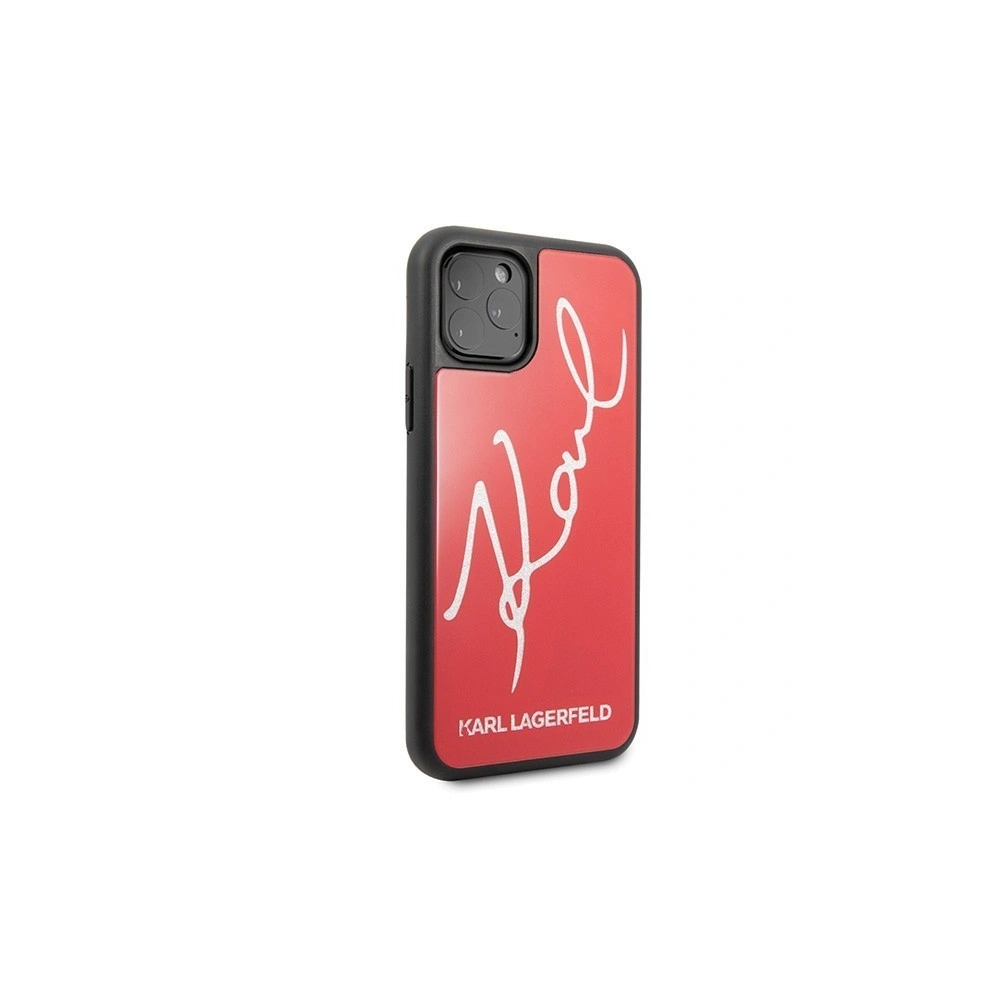 Karl Lagerfeld KLHCN65DLKSRE iPhone 11 Pro Max czerwony/red hard case Signature Glitter